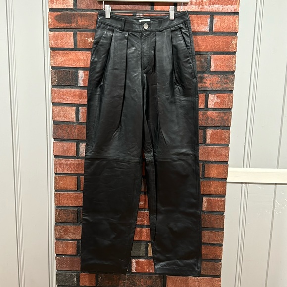 LPA Amalia Leather Pant in Black